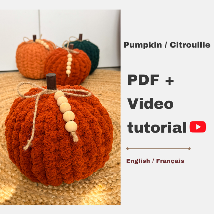 Hand-knitted pumpkin — PDF pattern + Video tutorial