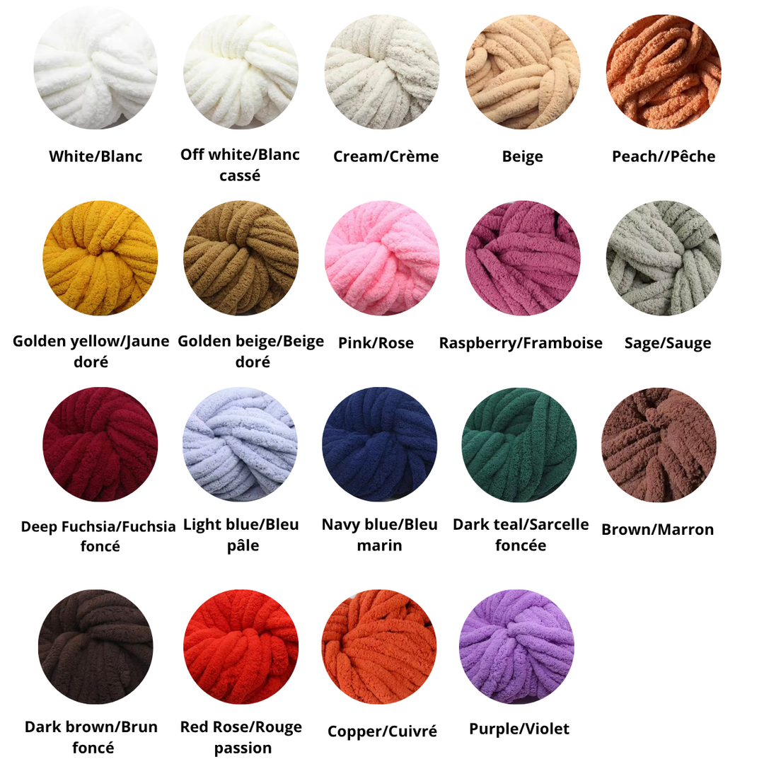 Couverture “Motif basique” – Tricotée à la main sans aiguilles